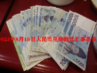 2023年8月15日人民币兑换韩元汇率是多少？