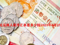 港元兑换人民币汇率是多少钱2023年8月25日？