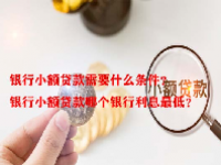 银行小额贷款需要什么条件？银行小额贷款哪个银行利息最低？