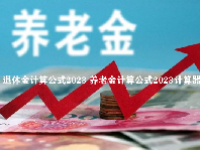 退休金计算公式2023 养老金计算公式2023计算器