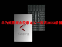 华为鲲鹏概念股票龙头一览表2023最新