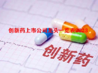 创新药上市公司龙头一览表2023