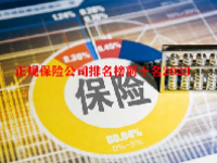 正规保险公司排名榜前十名2023