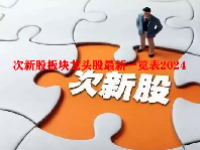 次新股板块龙头股最新一览表2024