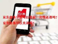 京东白条分期可以提前一次性还清吗？京东白条可以关闭吗？
