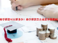 助学贷款可以贷多少？助学贷款怎么还款不需要利息？