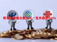 宽带提速概念股龙头一览表最新2024